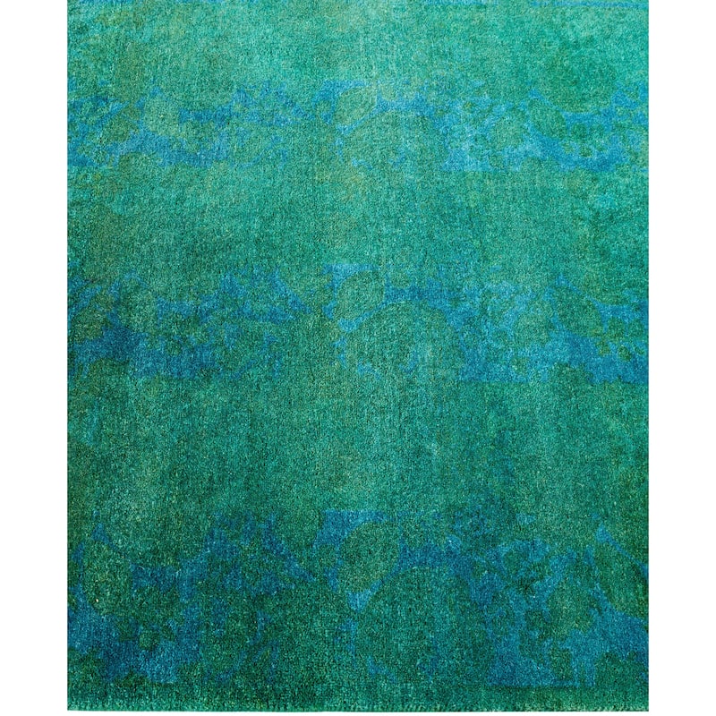 Overdyed One-of-a-Kind Hand-Knotted Area Rug - Green - 2' 9" x 4' 2"