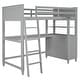 preview thumbnail 9 of 13, Elegant Design Loft Bed with Shelves, Drawers and Desk, Health and Comfort, Twin Size, Grey