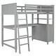 preview thumbnail 9 of 45, Twin Wood Loft Bed with Desk, Drawers & Shelves - Space-Saving Design
