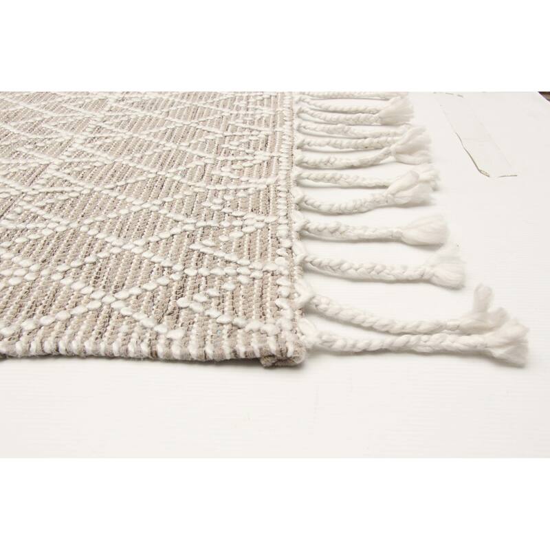 ECARPETGALLERY Braid weave Sienna Taupe Wool Rug - 4'11 x 7'10