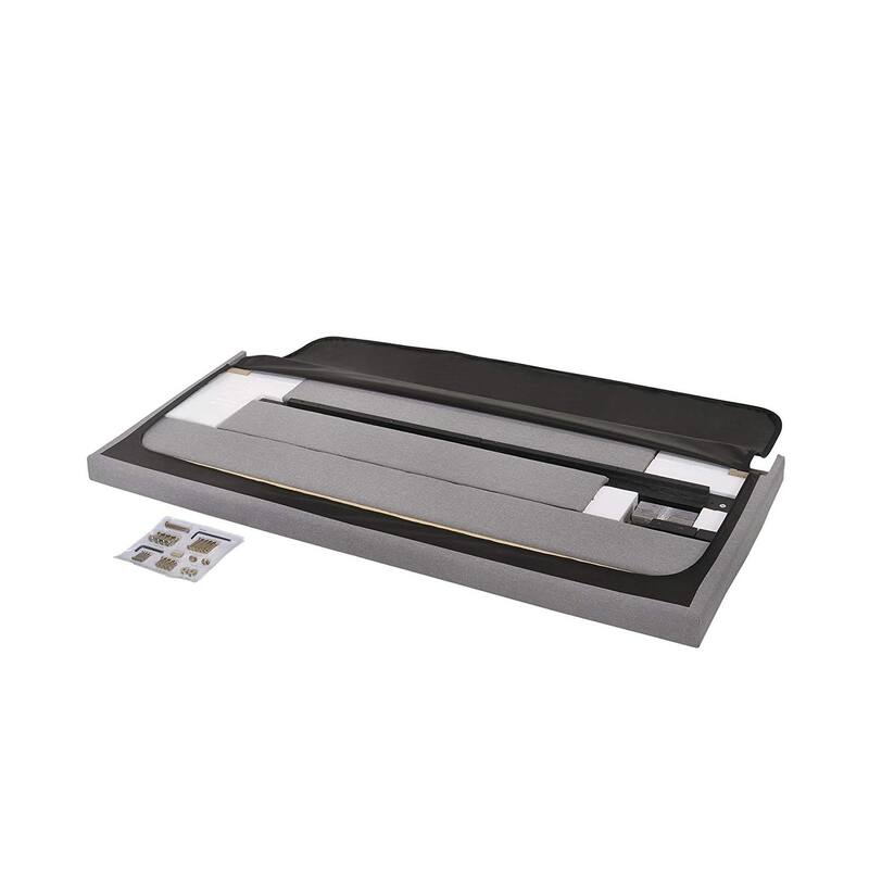 Erin Upholstered Panel Bed - Gray Nailhead Accent Bed Frame - Full Size