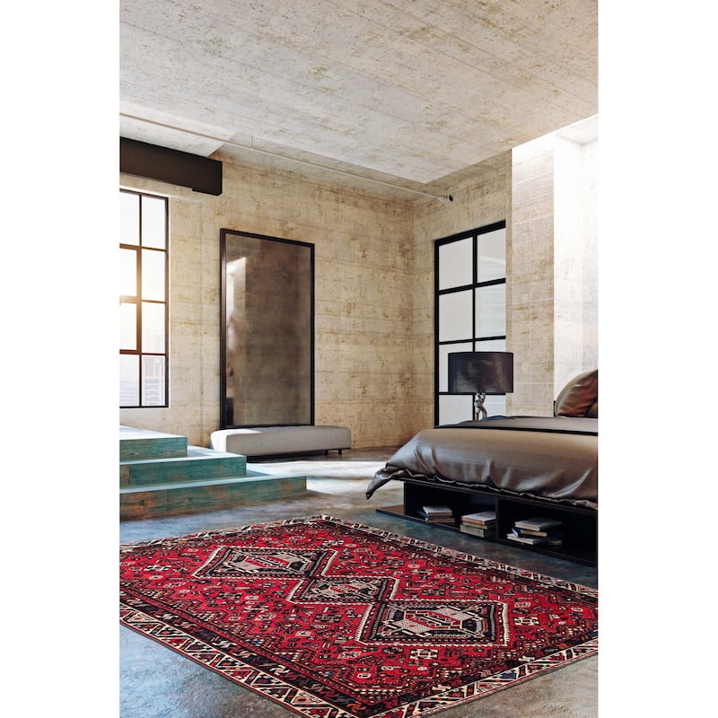 ECARPETGALLERY Hand-knotted Melis Vintage Red Wool Rug - 4'11 x 7'0