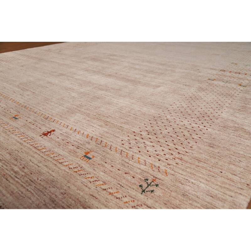 Hand Knotted Oriental 100% Wool Carpet Tribal Animal Pictorial Multi-Colored Gabbeh Area Rug - 11' 6'' X 8' 9''