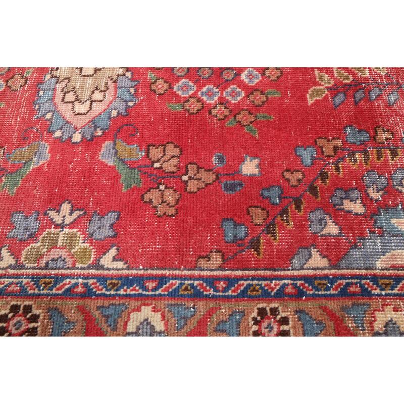 ECARPETGALLERY Hand-knotted Antalya Vintage Red Wool Rug - 7'10 x 11'0