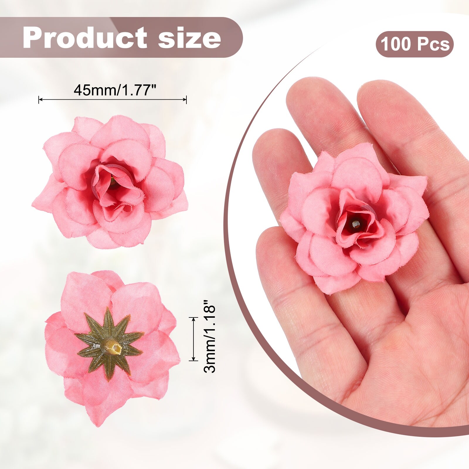 Artificial Roses Head, Fake Flowers Wedding Faux Flower Wall DIY Crafts Bridal Shower Bouquet Home Housewarming Decoration