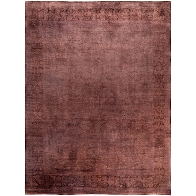 Overdyed One-of-a-Kind Hand-Knotted Area Rug - Purple - 9' 1" x 11' 10"