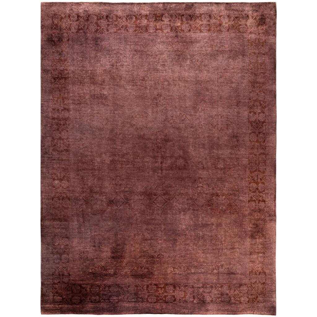 Overdyed One-of-a-Kind Hand-Knotted Area Rug - Purple - 9' 1" x 11' 10"