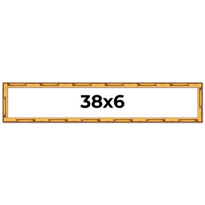 38x6 Frame Gold Bamboo Picture Frame Modern Photo Frame Includes UV Acrylic Shatter Guard Front Acid Free Foam Backing Board