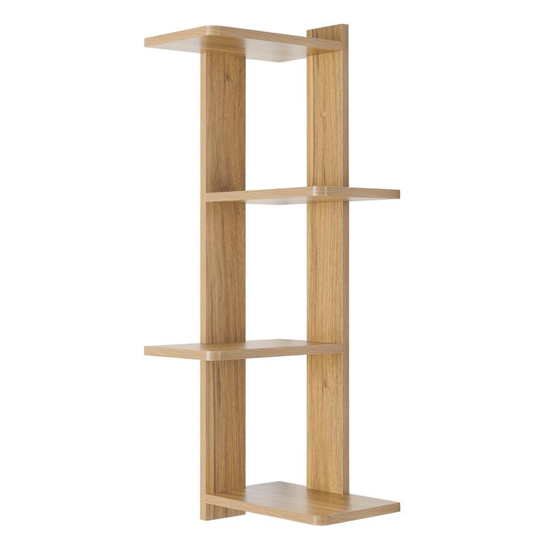 Danya B. Alvar Corner 4-Tier Floating Ledge Column Wall Shelf