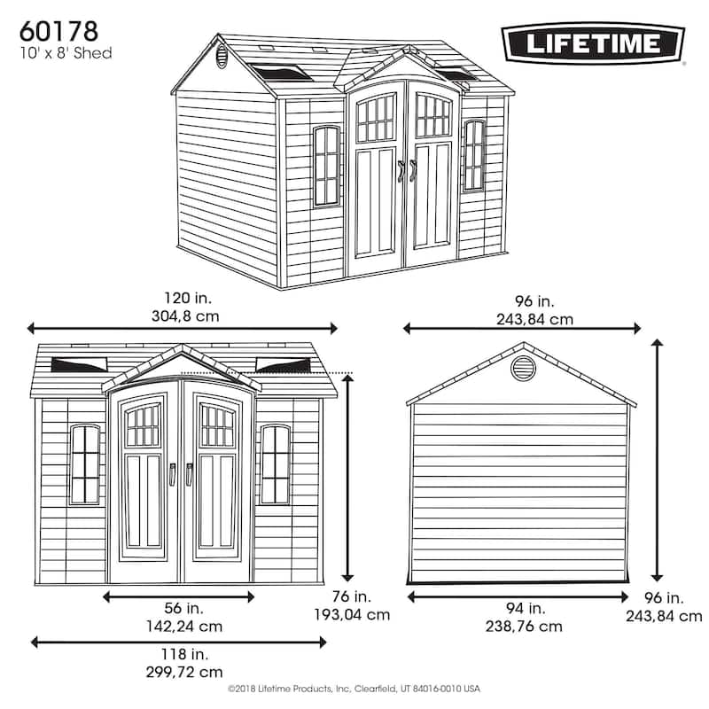 Lifetime 10 Ft. x 8 Ft. Outdoor Storage Shed (60178)