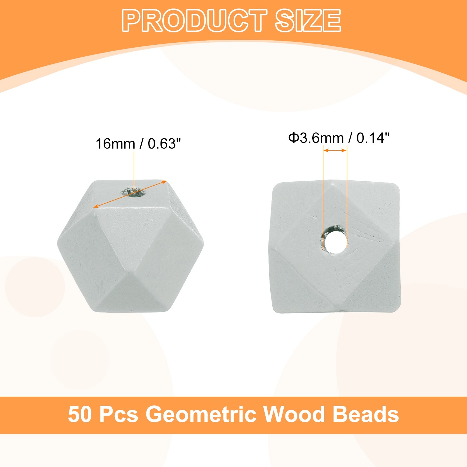 Geometric Wood Beads Large Hole for Jewelry Making