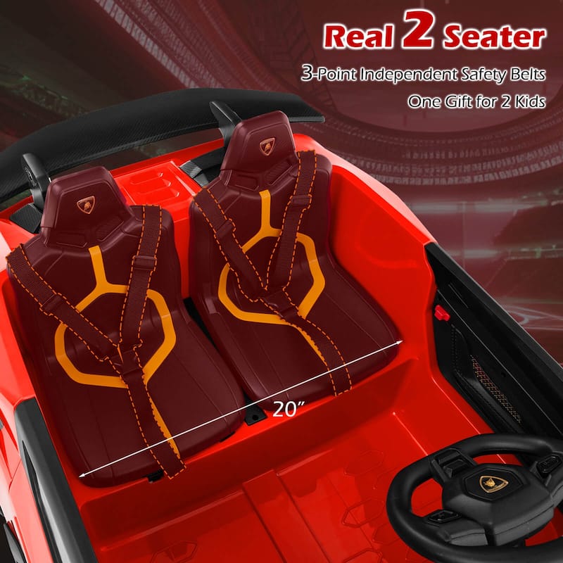 Costway 4WD 2-Seater Ride on Car, Licensed Lamborghini Kids’ Vehicles - See Details