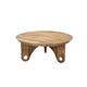 36 Inch Round Coffee Table, Handcrafted Grooved Edge Top, Natural Brown ...