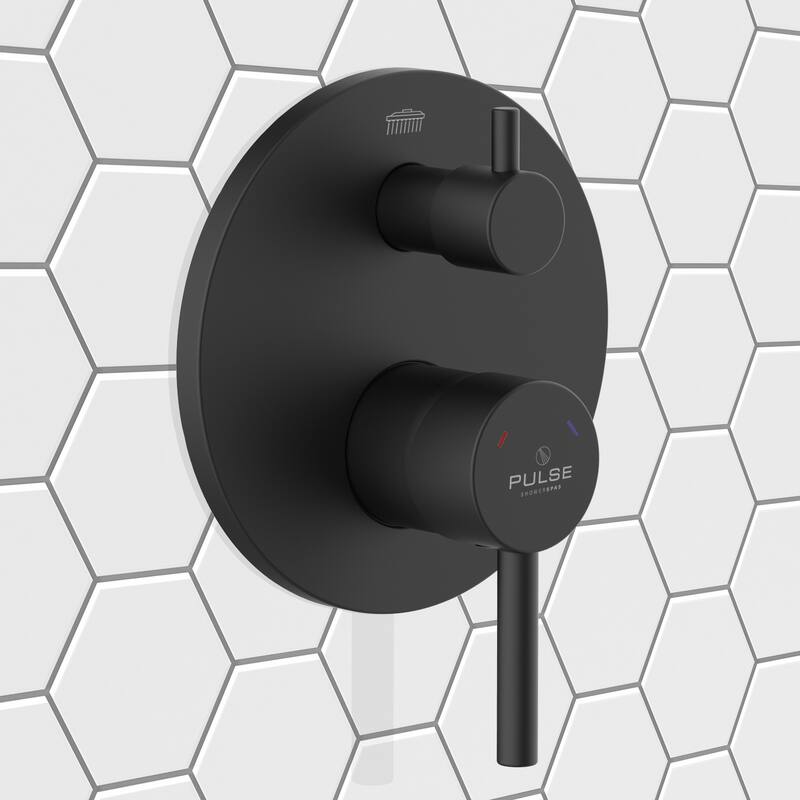 Tru-Temp Pressure Balanced Mixing Valve with Two Way Diverter Round Trim Matte Black
