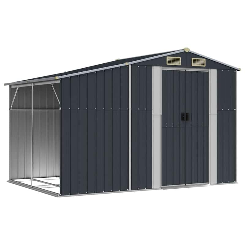 vidaXL Garden Shed Metal Outdoor Storage Tool Shed House Galvanized Steel