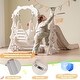preview thumbnail 12 of 25, Toddler Slide and Swing Set 3 in 1, Kids Playground Climber Swing Playset with Basketball Hoops Freestanding