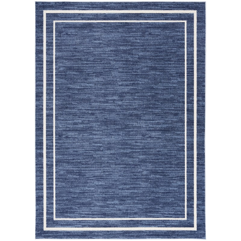 Nourison Sandy Indoor / Outdoor Solid Area Rug - 5' x 7' - Navy/Ivory