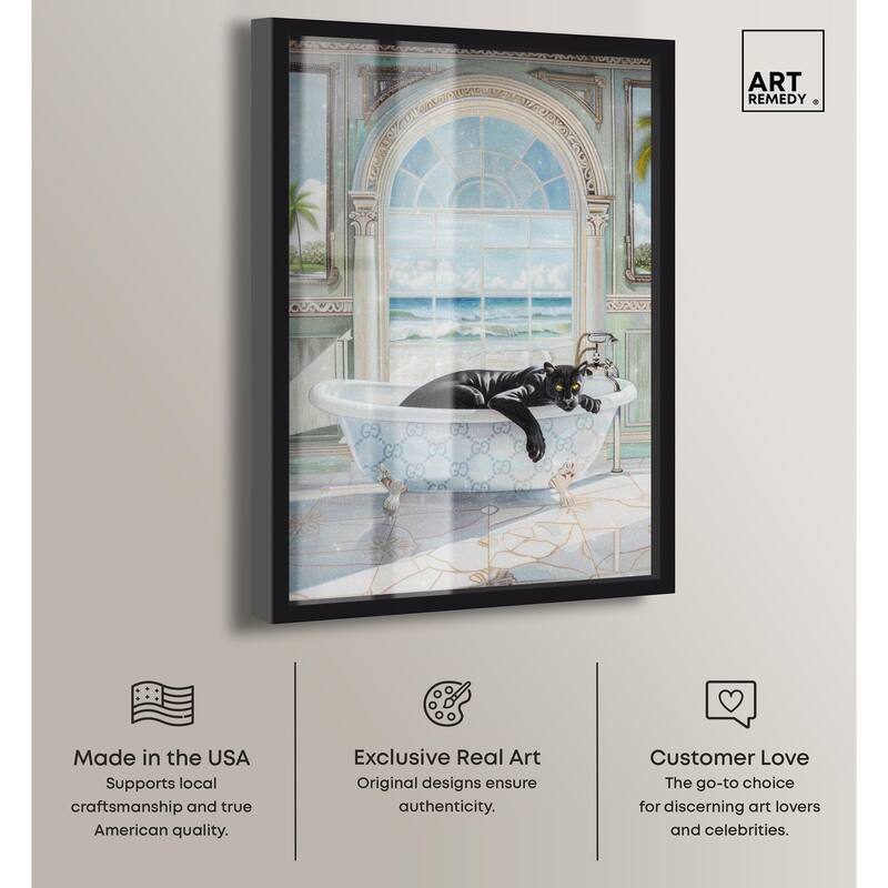 Panther Arch Bathroom Glam Shadowbox by Art Remedy