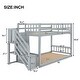 preview thumbnail 6 of 21, Modern Twin over Twin Floor Bunk Kids Bed with Storage Climbing Staircase and Safety Guardrail