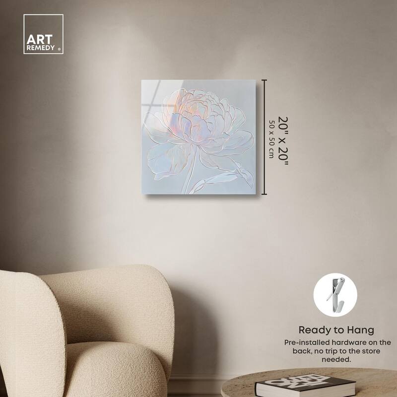 Embossed Flower I Acrylic by Art Remedy, Ready to Hang