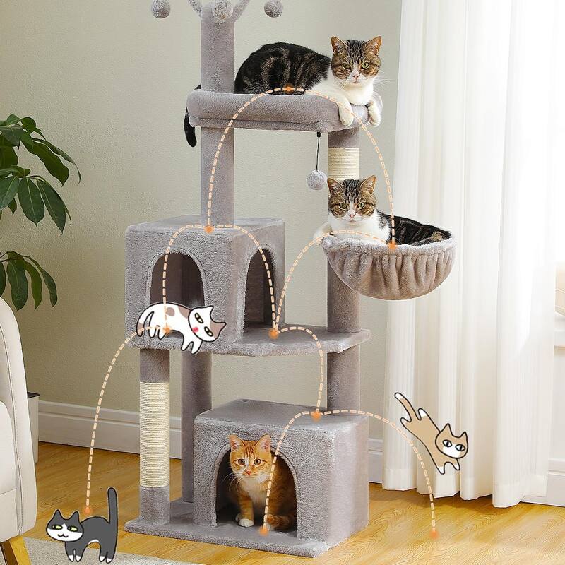 53-inch tall cat tree with sisal scratching post