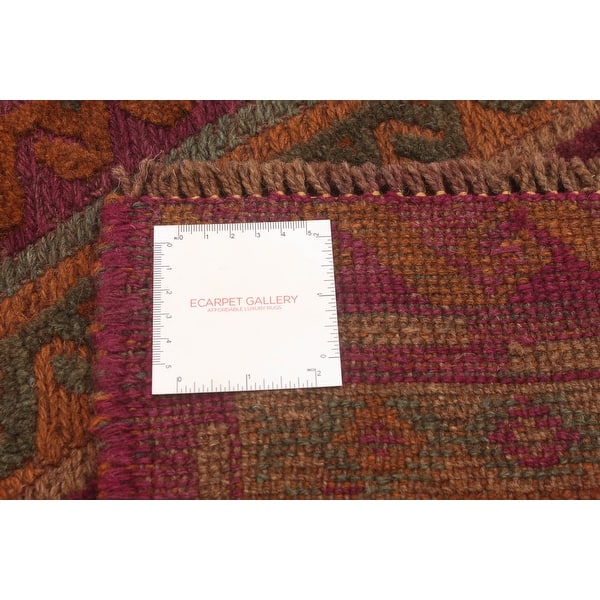 dimension image slide 0 of 2, ECARPETGALLERY Hand-knotted Tajik Caucasian Purple Wool Rug - 3'11 x 3'11