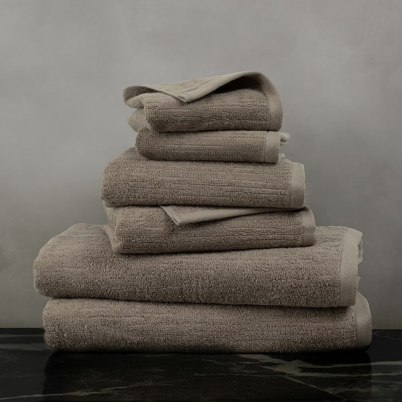 Indigo Road by Egypt Sherrod Denbrook Jacquard Texture 6-Piece Bath Towel Set - 30" x 56" (Bath Towel) - Mushroom