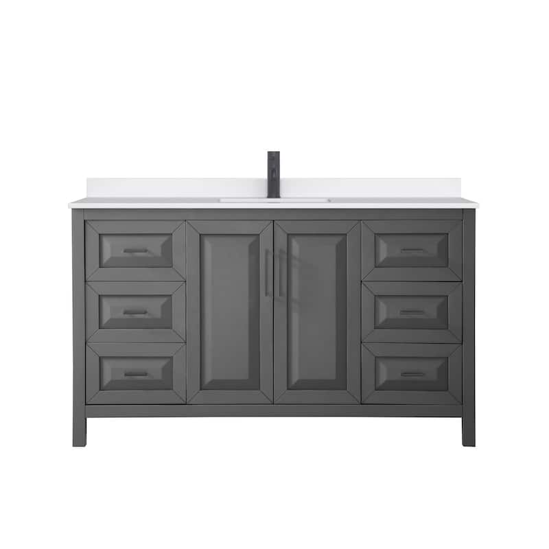Daria 60-inch Single Vanity, Single Hole Quartz Top