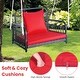 preview thumbnail 8 of 8, Costway Patio Hanging Rattan Basket Chair Swing Hammock Chair with - See Details