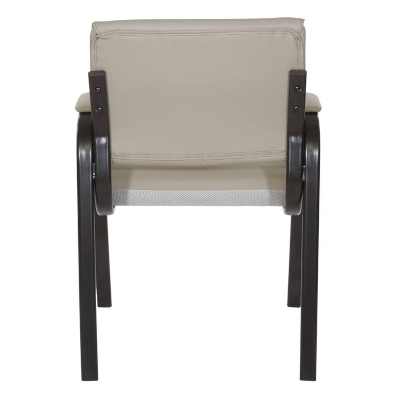 Guest Chair in Faux Leather and Black Finish Frame