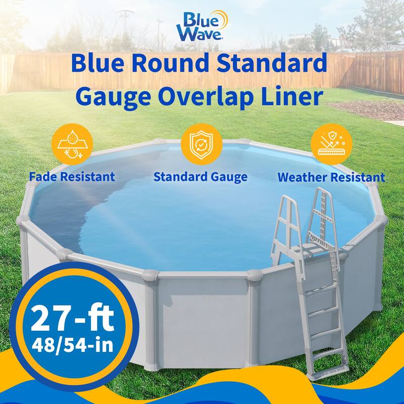 Blue Wave Blue Round Standard Gauge Overlap Liner - 48/54-in - 27-ft Round