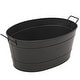 preview thumbnail 6 of 5, Achla Designs Versatile Traditional Galvanized Steel Oval Tub, 21 Inch Long, Black
