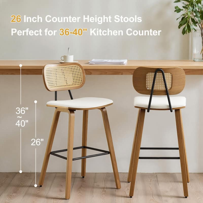 26-Inch Upholstered Counter/ Bar Stools Set of 2 or 3 - 35.1"H x 17.7"W x 19.5"D