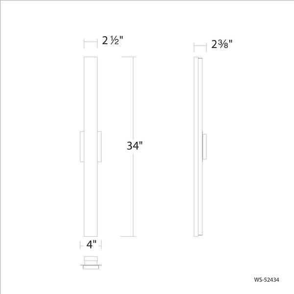 Modern Forms WS-52434 Lanza 34" Rectangular Light - 3000K