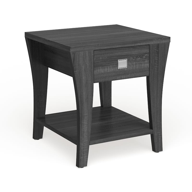 Werc Contemporary Grey 22" Wood 1-Shelf Side Table by Furniture of America - Grey