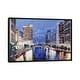 preview thumbnail 1 of 10, iCanvas "Chicago River" by Roger Disney Framed Canvas Print Black - 26x40
