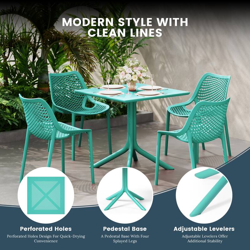 Frond and Form 4-Person Outdoor Square Dining Set