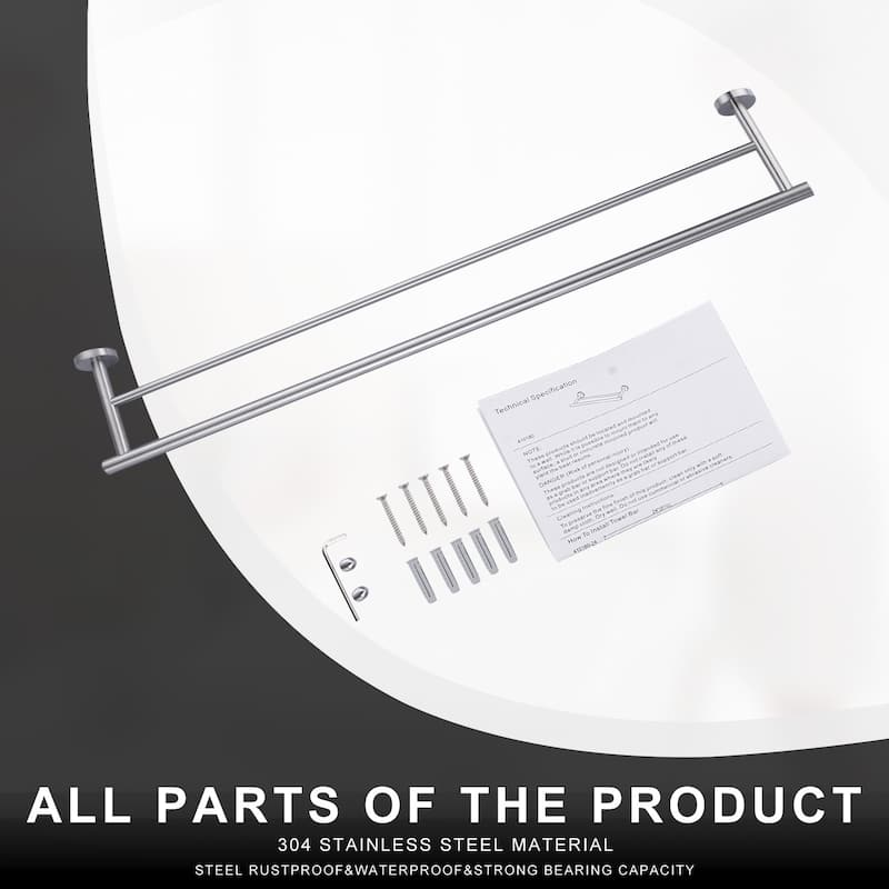 WOWOW Wall Mounted Stainless Steel Double Towel Bar