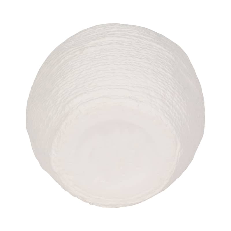 Sagebrook Home Woven Textured Vase, White, Round, Solid Color, Tranquil Waters Decorative Item