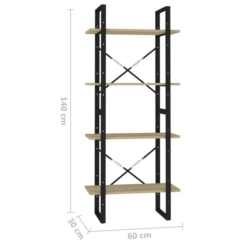 vidaXL Bookshelf Book Cabinet Shelving Unit for Living Room Engineered Wood