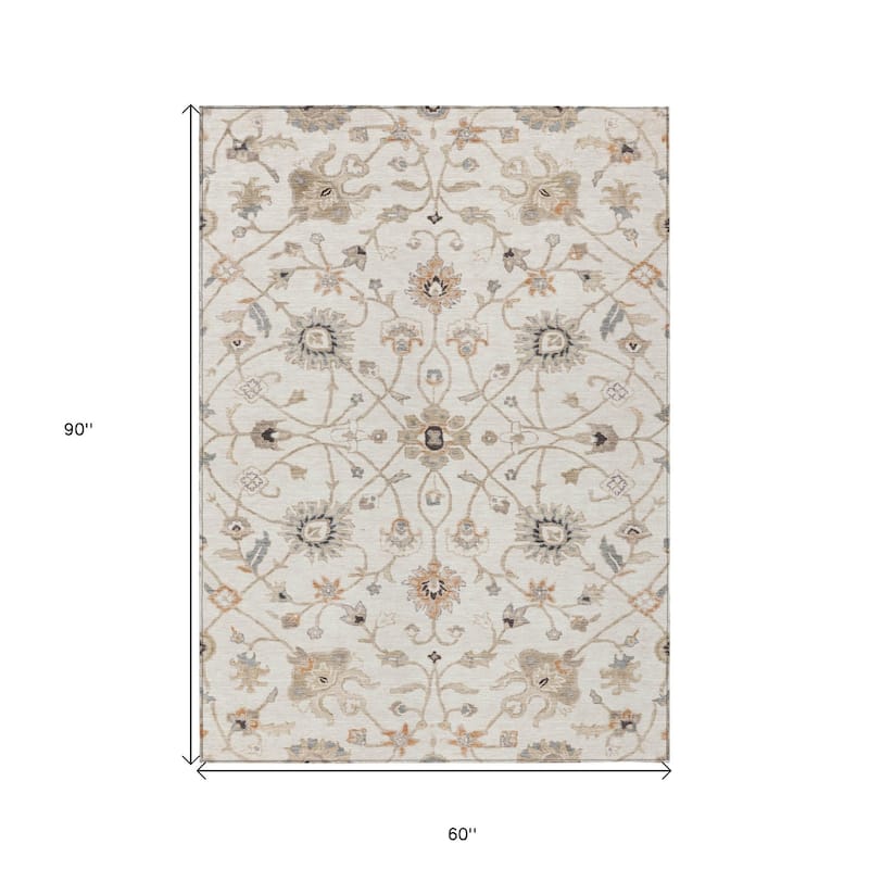 HomeRoots Floral Traditional Rectangle Outdoor Rug
