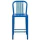 preview thumbnail 90 of 116, 2 Pack 24'' High Metal Indoor-Outdoor Counter Height Stool w/ Vertical Slat Back