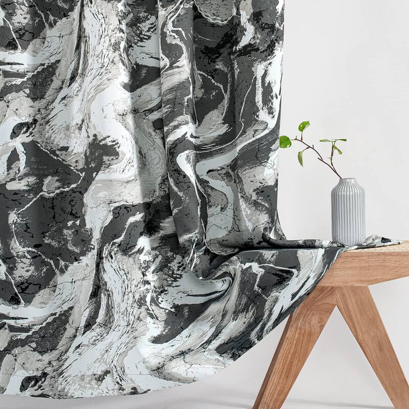 DriftAway Carrara Abstract Marble Ripple Texture Blackout Curtains - 52" Width X 84" Length - 52" Width X 84" Length