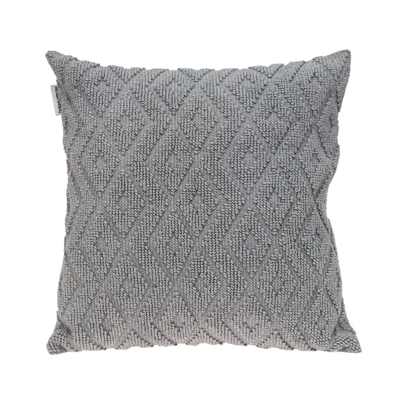Jacquard Diamond Pattern Decorative Navy Throw Pillow - Grey