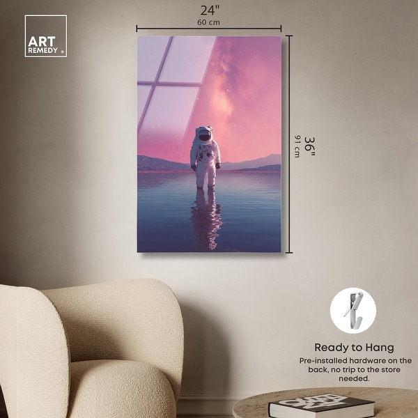 Synthwave Spacewalker II Astronaut Art Acrylic Print by Art Remedy