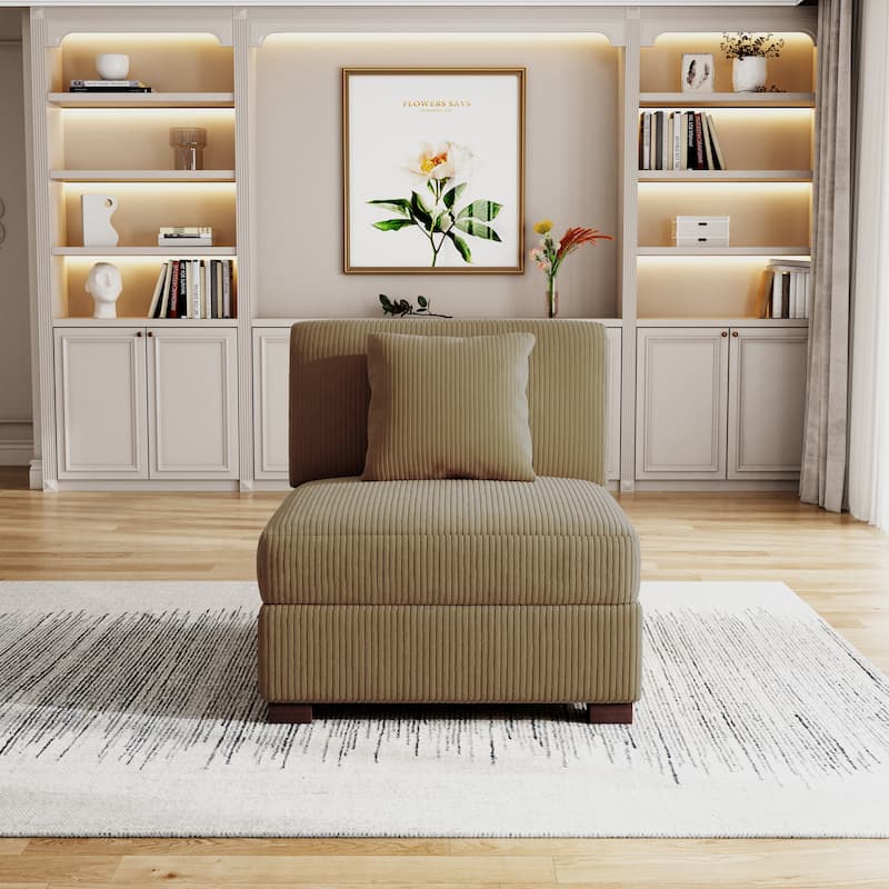 Corduroy Armchair Sofa Corner Chairs With Pillows