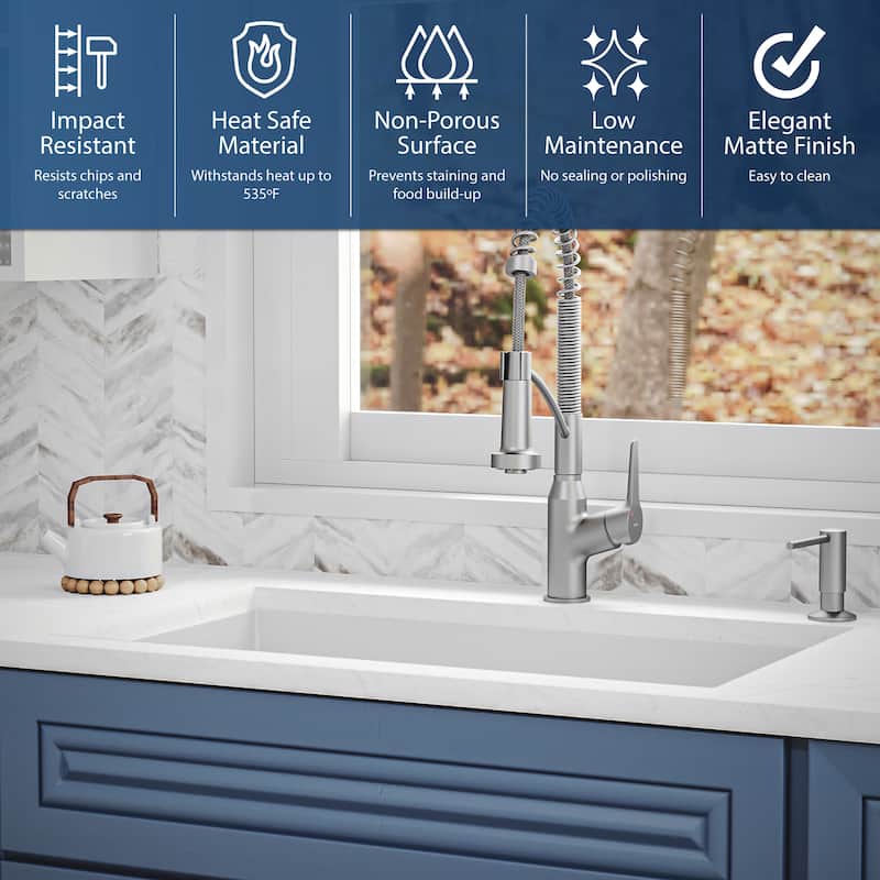Karran Undermount Quartz Single-bowl Kitchen Sink