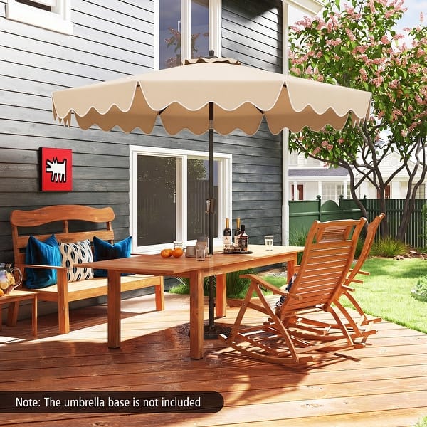 costway-adjustable-9ft-wooden-patio-umbrella CASUNER 9ft Wooden Umbrella, Outdoor Patio Umbrella, Wood Market Umbrella, Patio Umbrella Wood Pole with Pulley Lift for Garden, Yard, Deck, Pool, Market (GREEN) : Patio, Lawn & Garden coated pole Costway 11 x 9 FT