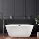 preview thumbnail 10 of 33, Altair Kaprun Flatbottom Freestanding Acrylic Soaking Bathtub in Glossy White with Drain and Overflow