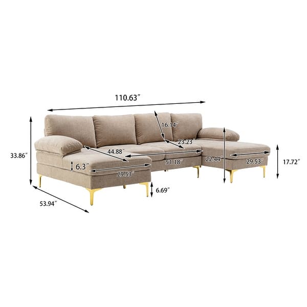 Fabric Symmetrical Modular Corner Sectional Sofa. - Bed Bath & Beyond -  36076338